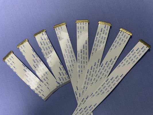 Material de isolamento PET 0,5 mm Flat FFC Cable UL20624 80c 60v 20 Pin FPC Ribbon Cable