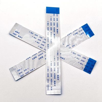 30 Cabos FFC blindados por alfinetes Awm 20706 1,0 mm 0,5 mm Pitch Flat Flex Ribbon Cable
