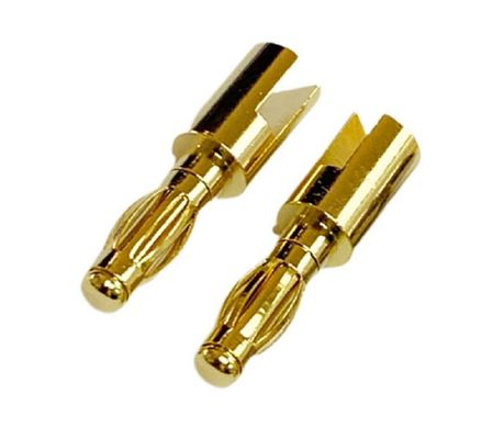 Taxa personalizada 4mm Conector de plugues de banana masculino com ouro e sudário roscado garantida