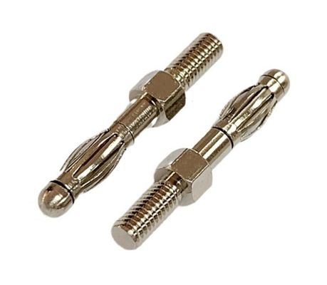 Taxa personalizada 4mm Conector de plugues de banana masculino com ouro e sudário roscado garantida