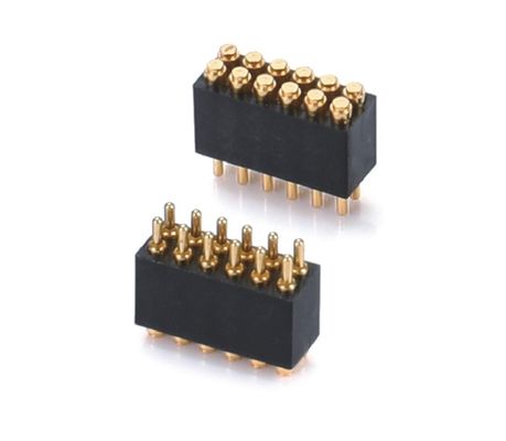 1.27mm H3.8mm Pogo Pin Connector Brass C6801 Material 12 Pin Connector com precisão