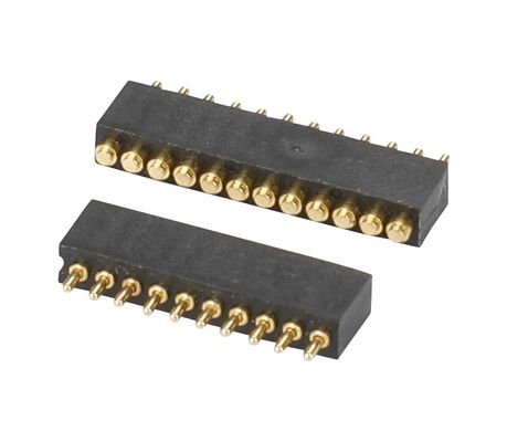 1.27mm H3.8mm Pogo Pin Connector Brass C6801 Material 12 Pin Connector com precisão