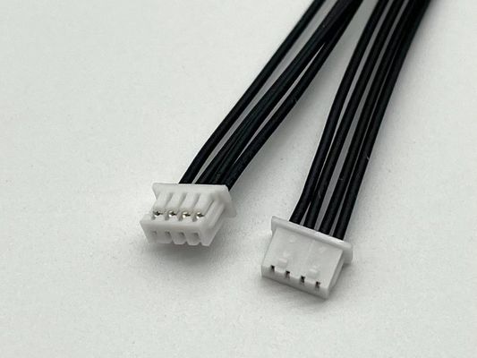 2.54mm Pitch 4 Pin Dupont Cable Assembly UL1007 24awg Preto comprimento personalizado
