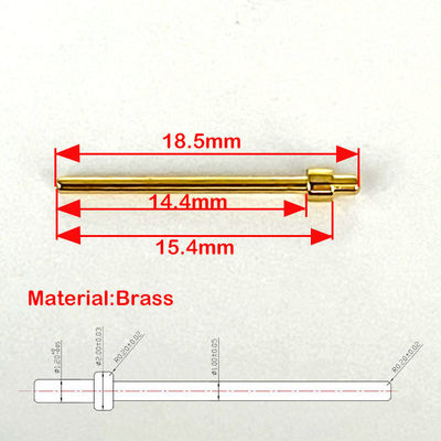 Pinhas de conector em máquina 2.0x18.5mm Placado em ouro Pin terminal de latão Pin de ponto de contato