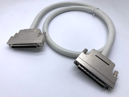 HPDB 100 Pin MDR Connector SCSI Cable Assembly fio preto com material de contato de latão