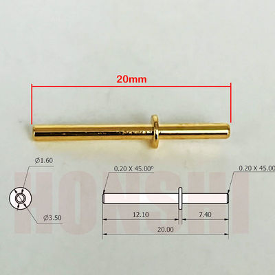 Pins de processamento de latão revestidos de ouro 1.6x20mm para centro de usinagem vertical CNC