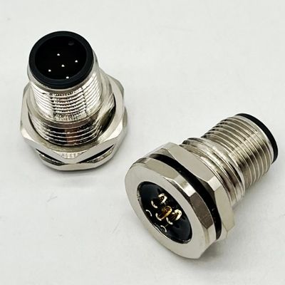 M12 5 pin Fêmea e macho painel montado Multi Pin conectores de cabo circular à prova d'água