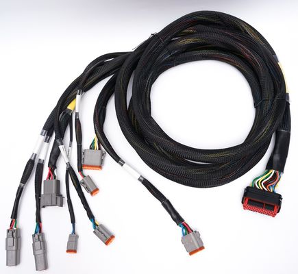 Arnês de fiação automotriz personalizado 24 pin para conexões de fio 24 - 32AWG