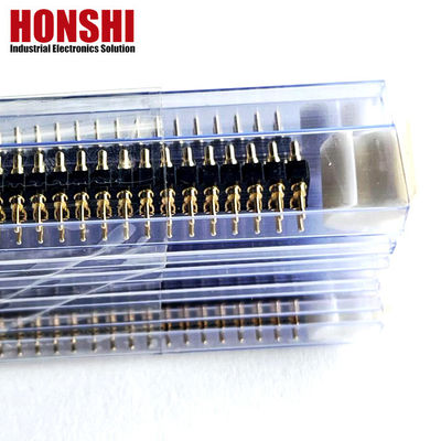 Conector de Pogo Pin Feminino 6P Revestido em Ouro H2.5 Tipo de Mergulho Contato de Latão Para PCB de Alta Corrente