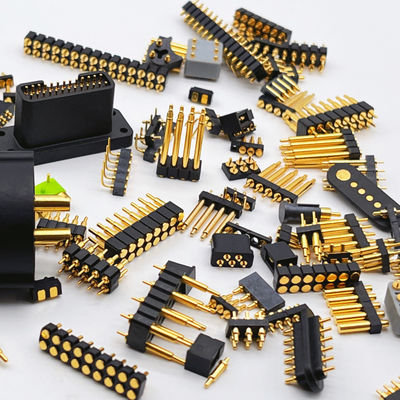Conector de Pogo Pin Feminino 6P Revestido em Ouro H2.5 Tipo de Mergulho Contato de Latão Para PCB de Alta Corrente