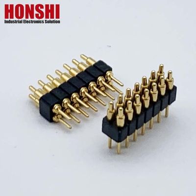 Conector de Pogo Pin Feminino 6P Revestido em Ouro H2.5 Tipo de Mergulho Contato de Latão Para PCB de Alta Corrente