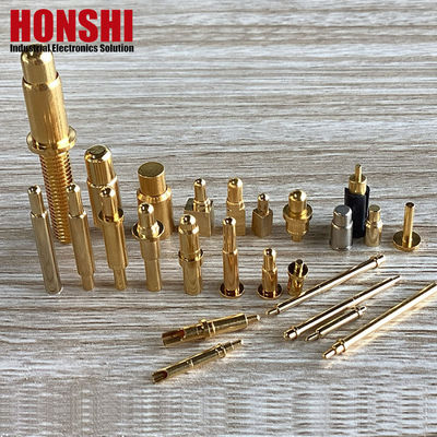 Pin masculino de moagem de moagem, revestido de ouro para conectores de pinos Pogo de 3,00 mm, faixa de temperatura -40 °C a 105 °C