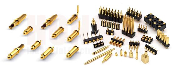 Pin masculino de moagem de moagem, revestido de ouro para conectores de pinos Pogo de 3,00 mm, faixa de temperatura -40 °C a 105 °C