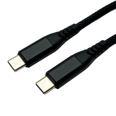 Cabo USB UL2725 preto Tipo C USB 2.0 um conector masculino com chapa dourada