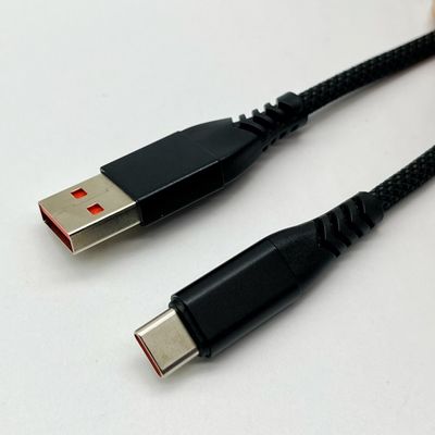 Cabo USB UL2725 preto Tipo C USB 2.0 um conector masculino com chapa dourada