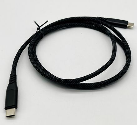 Cabo USB UL2725 preto Tipo C USB 2.0 um conector masculino com chapa dourada