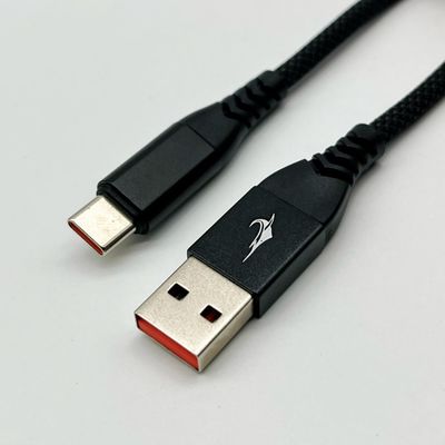 Cabo USB UL2725 preto Tipo C USB 2.0 um conector masculino com chapa dourada