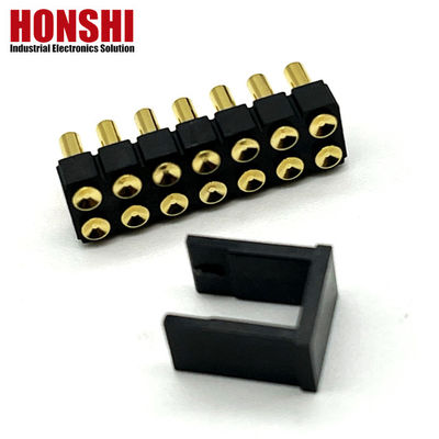 2.54mm Conector Pogo Pin de Alta Corrente Feminino 2x7P Revestido em Ouro H2.5 SMT Tipo Para PCB