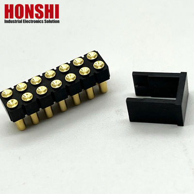 2.54mm Conector Pogo Pin de Alta Corrente Feminino 2x7P Revestido em Ouro H2.5 SMT Tipo Para PCB