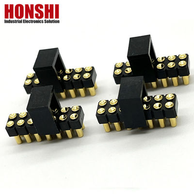 2.54mm Conector Pogo Pin de Alta Corrente Feminino 2x7P Revestido em Ouro H2.5 SMT Tipo Para PCB