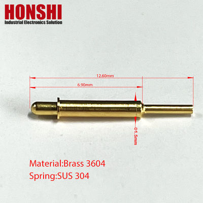 Conector de pin Pogo de força de mola com altura de trabalho de 4,9 mm