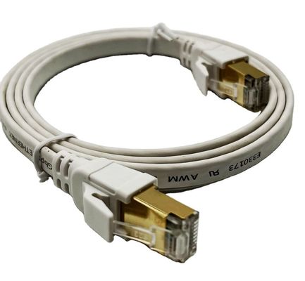 Cable Ethernet branco de 1m Cat8 para conexão de rede Rj45 Connector Lan Cable