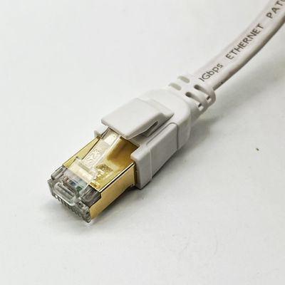 Cable Ethernet branco de 1m Cat8 para conexão de rede Rj45 Connector Lan Cable