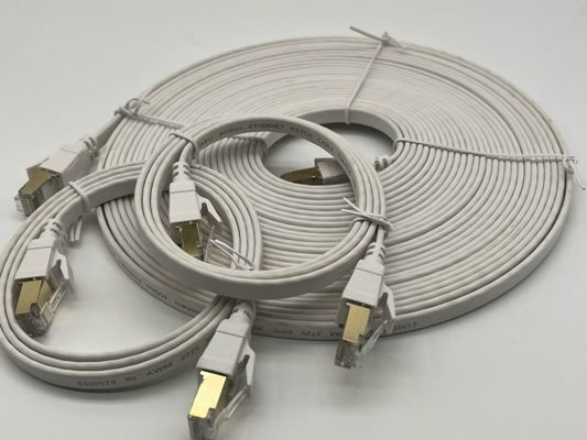 Cable Ethernet branco de 1m Cat8 para conexão de rede Rj45 Connector Lan Cable