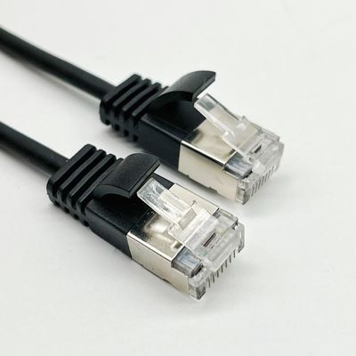 0.5m - 20m Cable Ethernet RJ45 preto Cable redondo Cat7 Patch personalizado