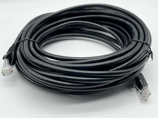 0.5m - 20m Cable Ethernet RJ45 preto Cable redondo Cat7 Patch personalizado