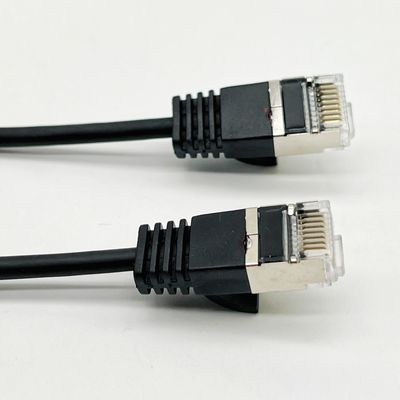 Montura de cabo moldado preto personalizado RJ45 Cat7 Ethernet Patch Cable 8P8C Connector Cable