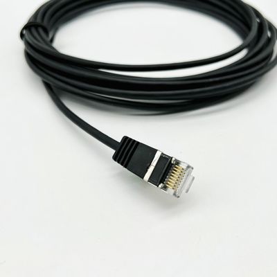 Montura de cabo moldado preto personalizado RJ45 Cat7 Ethernet Patch Cable 8P8C Connector Cable