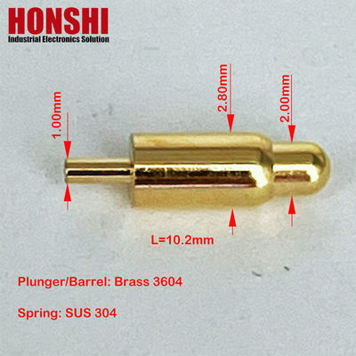 Dia 2.8mm Conector de Pogo do sexo masculino comprimento 10.2mm Tipo de mergulho Pins de Pogo carregados com mola