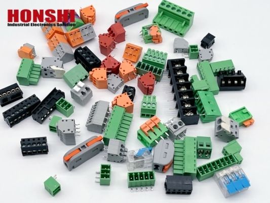 2.5mm 3.5mm Conector de blocos terminais sem parafusos Blocos terminais de molas PCB