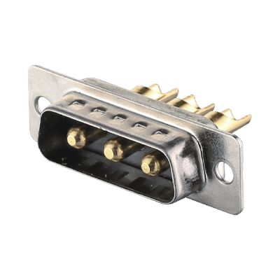 2 - 64 Pin Power D Sub Male Connector 3W3 Preto / Azul Solder Tipo Dip Brass