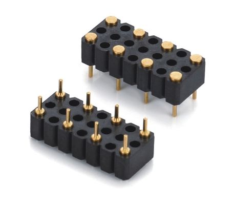 Conector Pogo de 5,08 mm, macho, 8 pines, 4,0 mm, três fileiras, carregado de mola
