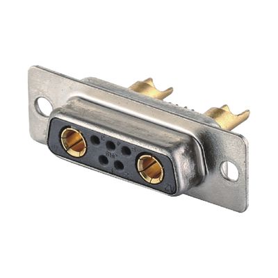 2 - 64 Pin Power D Sub Male Connector 3W3 Preto / Azul Solder Tipo Dip Brass