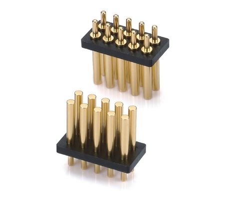 Customizado 2.54mm Pitch Spring Carregado Pogo Pin Connector Tipos de mergulho cabeça feminina 10 pin