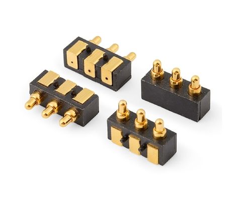 2.5mm 3 Pin Spring Carregado Pogo Pin Connector para aplicações automotivas Voltagem nominal 1A