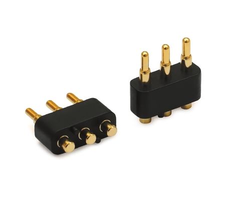 2.5mm 3 Pin Spring Carregado Pogo Pin Connector para aplicações automotivas Voltagem nominal 1A