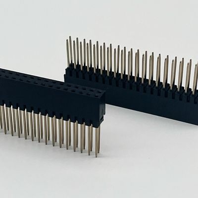 2.54mm Pitch Conector de cabeçalho feminino 8.5mm Altura dupla linha 180 graus de mergulho para PCB
