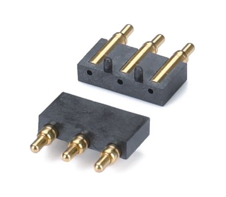 2.5mm Pitch Brass C6801 3 Pin SMT Tipo Homem cabeçalho Pogo Pin Conector plástico preto