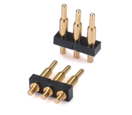 Single Row 3pin 1.5mm Dip Tipo Revestido em Ouro Pogo pin de latão Conector 2,54mm pitch