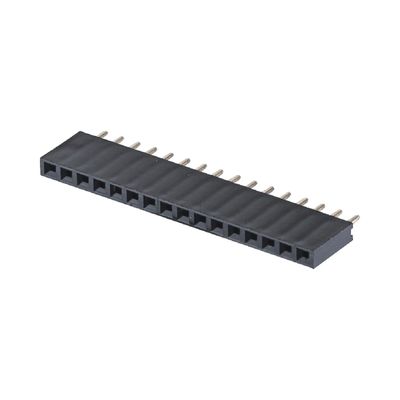 Conector de cabeçalho feminino 1 * 40 PA6T Conector de ângulo direito preto 2,54 mm Pitch H8,5 mm