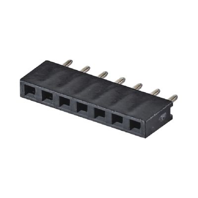 Conector de cabeçalho feminino 1 * 40 PA6T Conector de ângulo direito preto 2,54 mm Pitch H8,5 mm