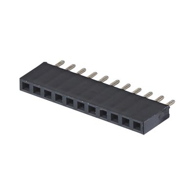 Conector de cabeçalho feminino 1 * 40 PA6T Conector de ângulo direito preto 2,54 mm Pitch H8,5 mm