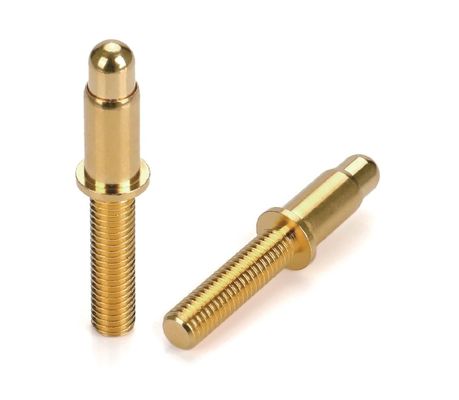 Soldador masculino 9.5mm Pogo Pin Connector Brass 3.2mm Altura de Primavera Carregado Revestido de Ouro