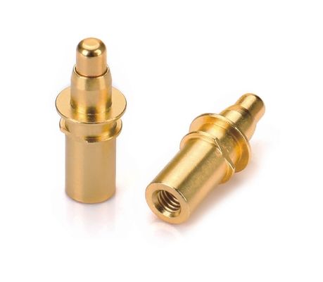Soldador masculino 9.5mm Pogo Pin Connector Brass 3.2mm Altura de Primavera Carregado Revestido de Ouro