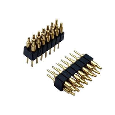 2.54mm H2.5 2x7Pin Pogo Pin Conector de latão com mola eletrônica PCB de mergulho reto