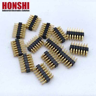 2.54mm H2.5 2x7Pin Pogo Pin Conector de latão com mola eletrônica PCB de mergulho reto